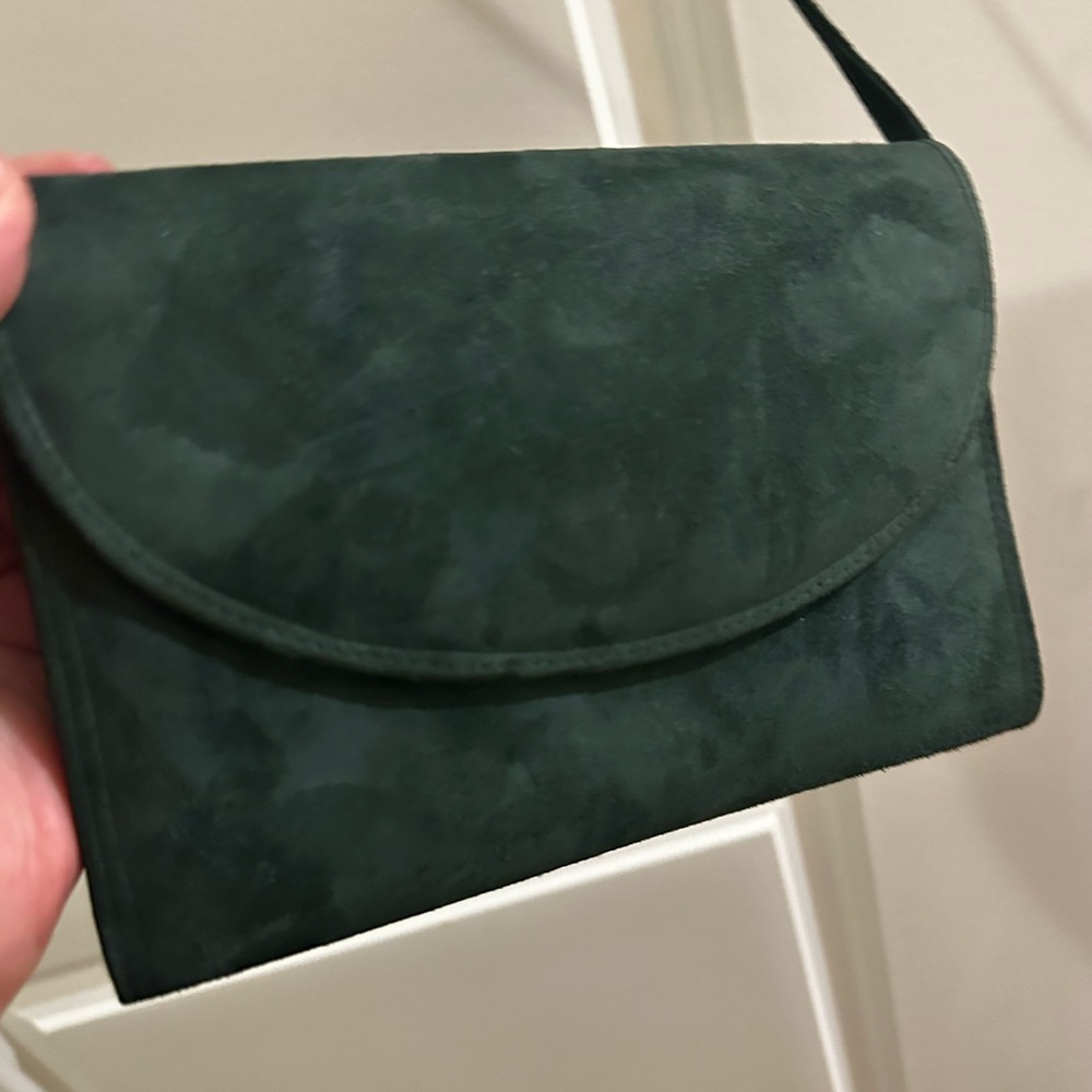 Green suede crossbody from Saks.